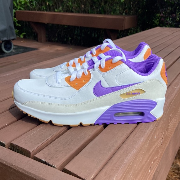 Nike Air Max 90 White Action Grape Women’s Size 8.5 Sneakers - Picture 3 of 13